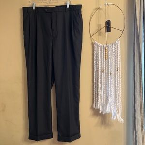 Stafford Classic Fit Dress Pants Pleated Cuffed